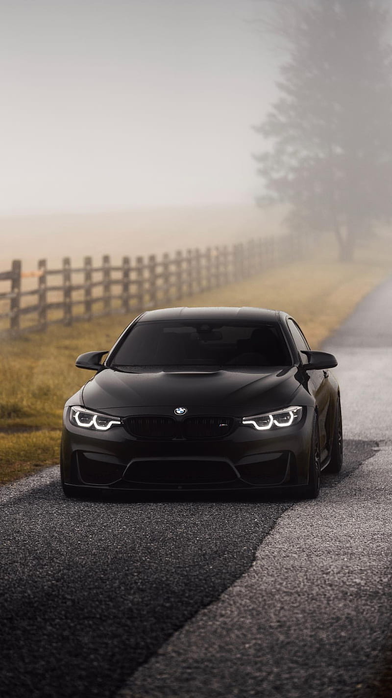 BMW M4, black, car, coupe, f82, fog, m power, tuning, vehicle, HD phone wallpaper