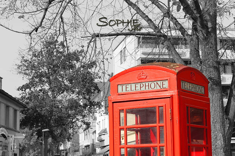 telephonecell, cell, telephone, graphy, red phonebox, london, box, HD wallpaper