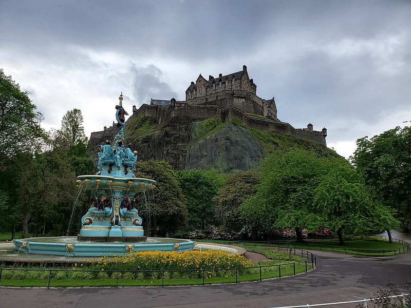 Edinburgh, bonito, castle, castle rock, cliff, mountain, nature, scotland, uk, united kingdom, HD wallpaper