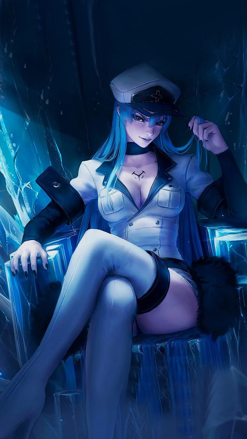 Wallpaper girl, ice, anime, art, esdeath, akame ga kill for mobile