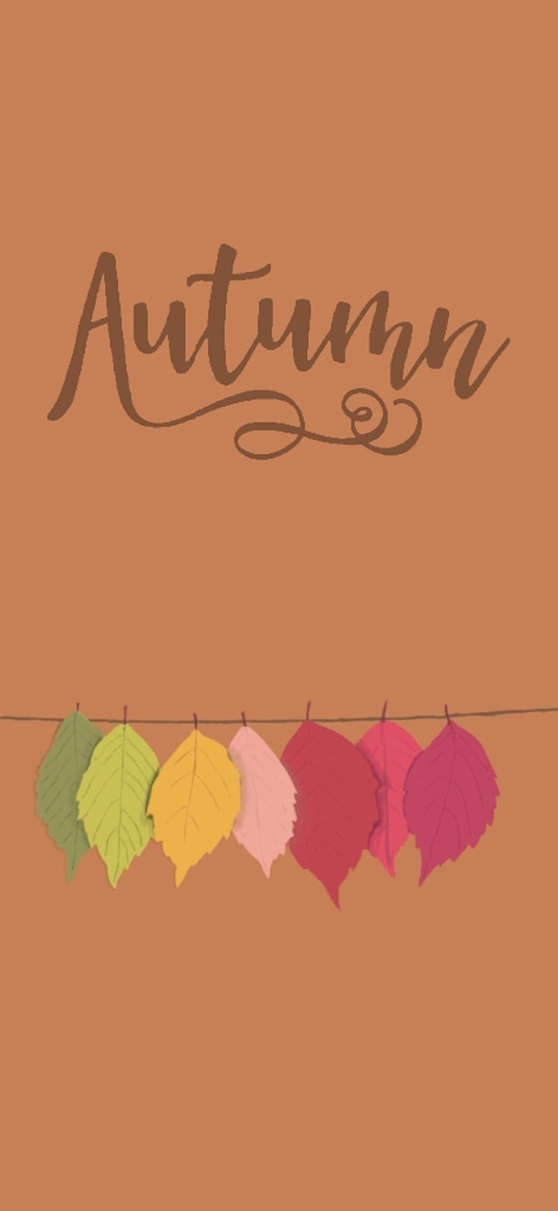 autumn, arange, art, brown, cold, digital, drawing, leafs, simple, yellows, HD phone wallpaper