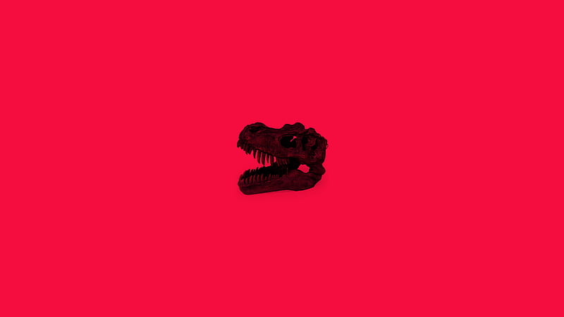 Animal, Dinosaur, Minimalist, Red, Simple, HD wallpaper
