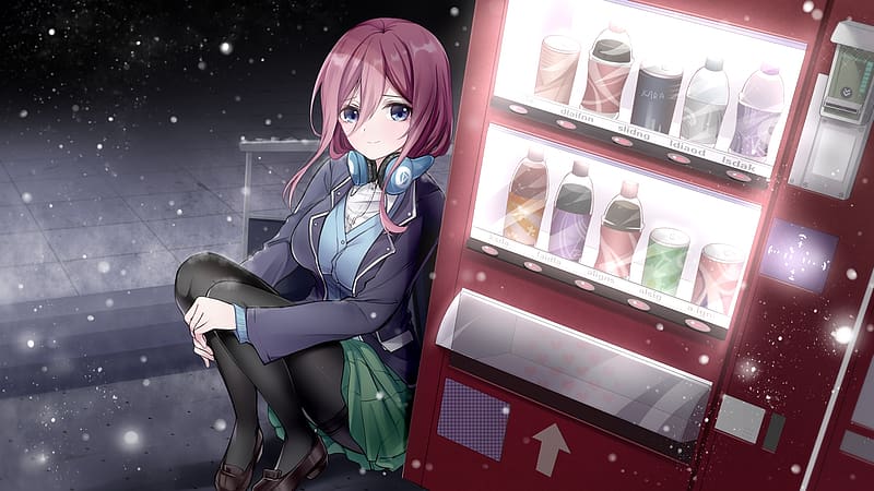 Anime, Headphones, Skirt, Pantyhose, The Quintessential Quintuplets, Miku Nakano, HD wallpaper Anime, Headphones, Skirt, Pantyhose, The Quintessential Quintuplets, Miku Nakano, HD wallpaper