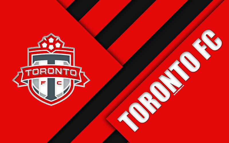 Toronto FC, Ontario, Canada, material design logo, red black abstraction, MLS, football, USA, Major League Soccer, HD wallpaper