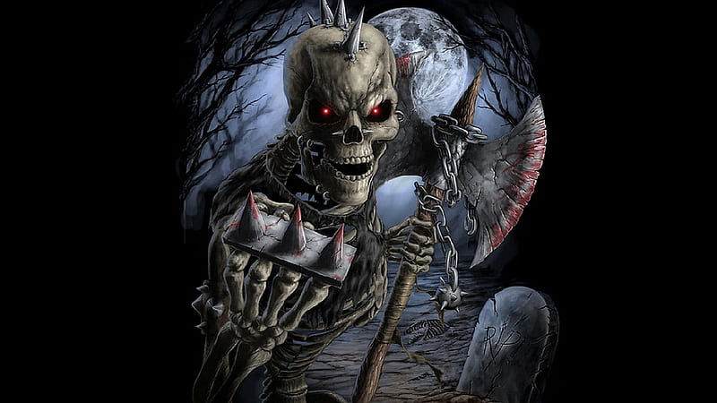 Heavy Metal Skeleton Warrior, metal, heavy, warrior, skeleton, HD wallpaper