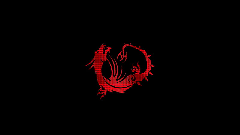 Red Dragon Black Minimal , dragon, artist, artwork, digital-art, minimalism, minimalist, black, dark, HD wallpaper