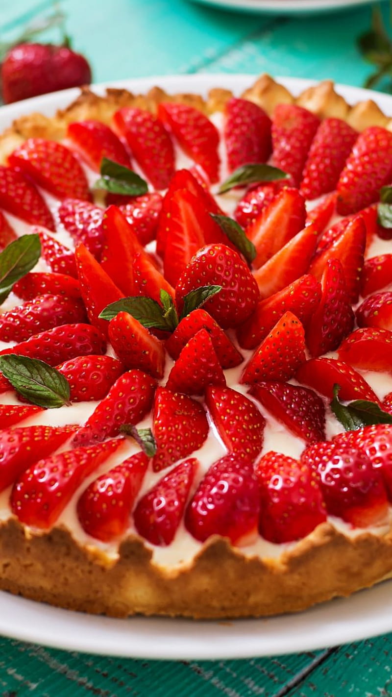 Strawberry Pie, berries, comfort, comfort food, food, fruits, HD phone wallpaper