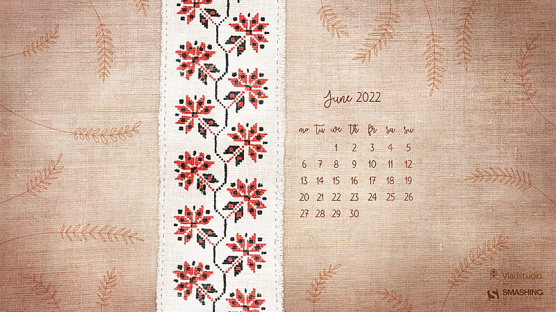 Ukrainian Embroidery Sumy June 2022 Calendar Theme, HD wallpaper