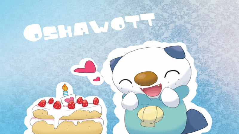 Oshawatt, cake, pokemon, tv, cute, water, love, heart, awesome, funny, HD wallpaper