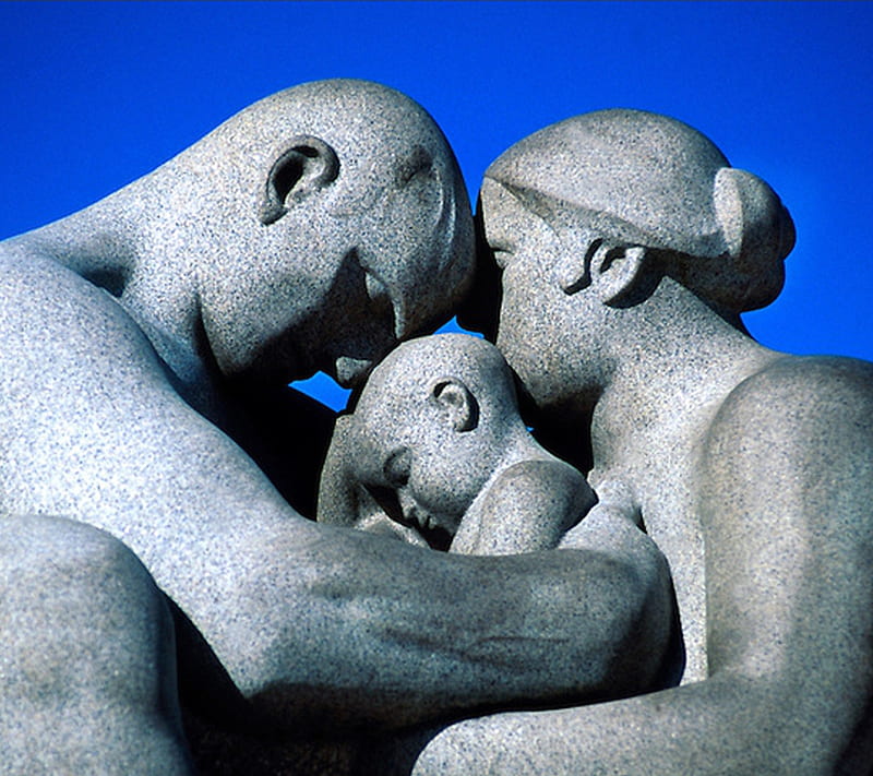 Family, nice, oslo, paternal, sculpture, vigeland, zmothers, HD wallpaper