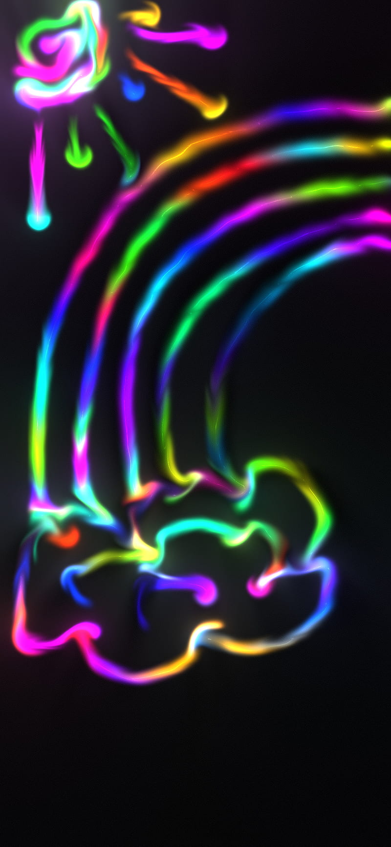 Rainbow, abstract, art, colorful, cool, neon, HD phone wallpaper