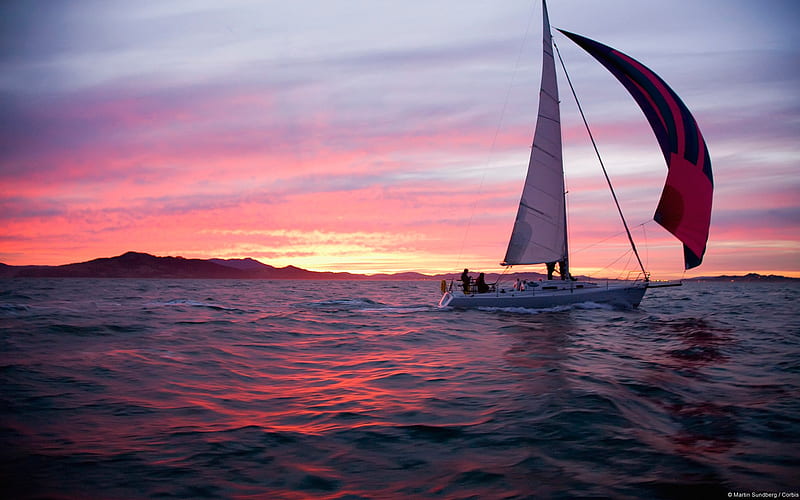 Sailing in San Francisco Bay-natural landscape, HD wallpaper