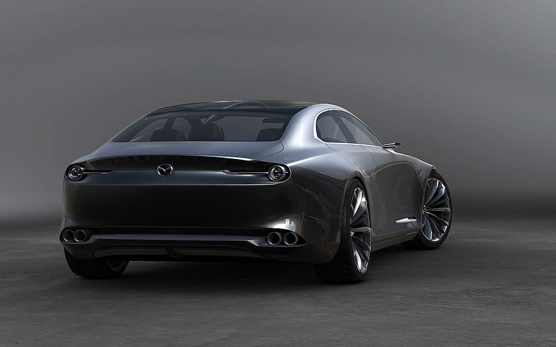 Mazda Vision Coupe, Concept, 2017, Back view, new cars, luxury 4-door coupe, Mazda, HD wallpaper