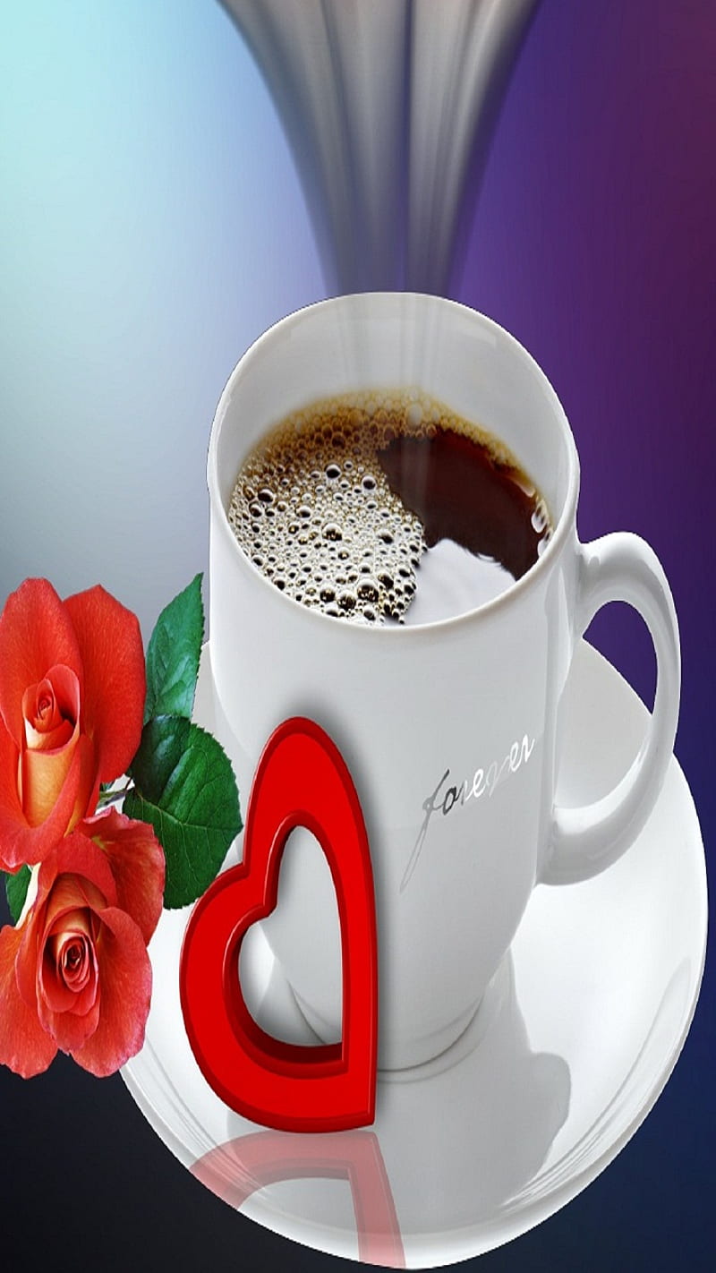 good morning heart coffee