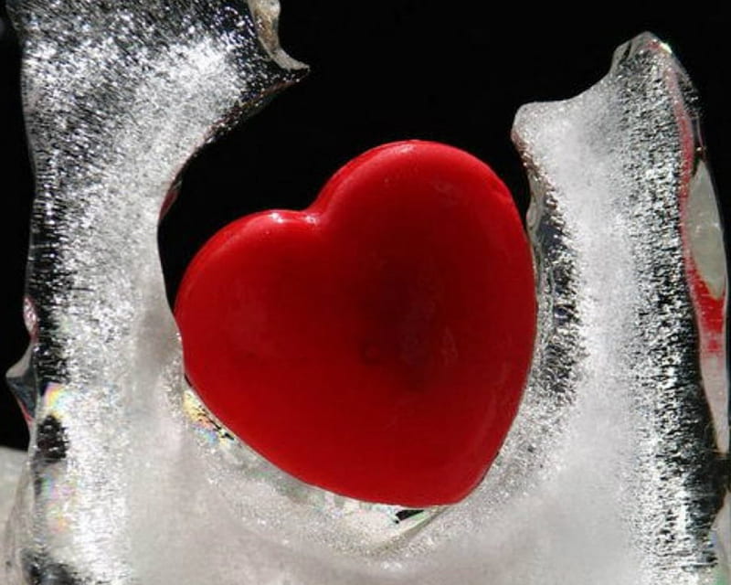 Cold Heart, ice, red, cold, heart, HD wallpaper