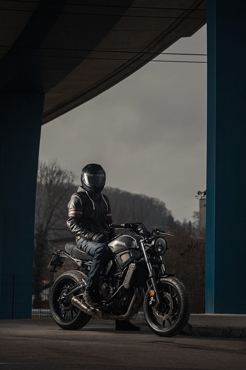 motorcyclist, helmet, motorcycle, wheels, HD phone wallpaper