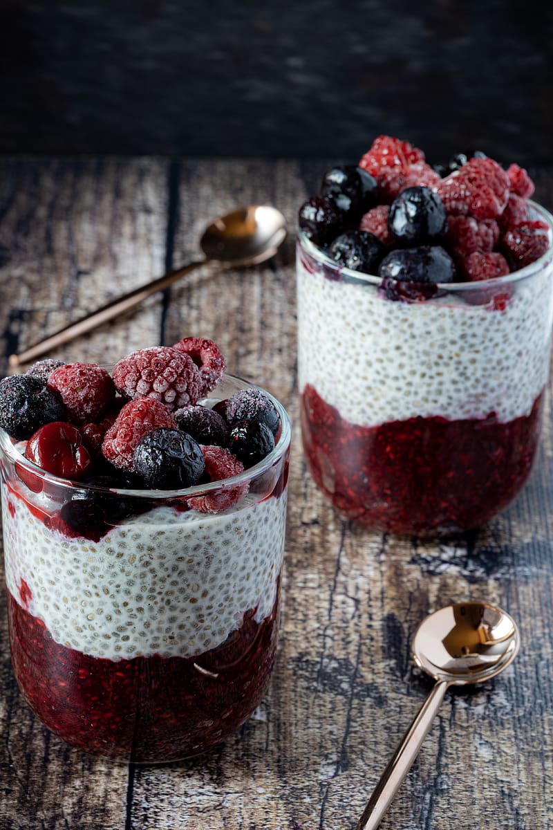 Pudding, chia, berries, dessert, food, HD phone wallpaper | Peakpx