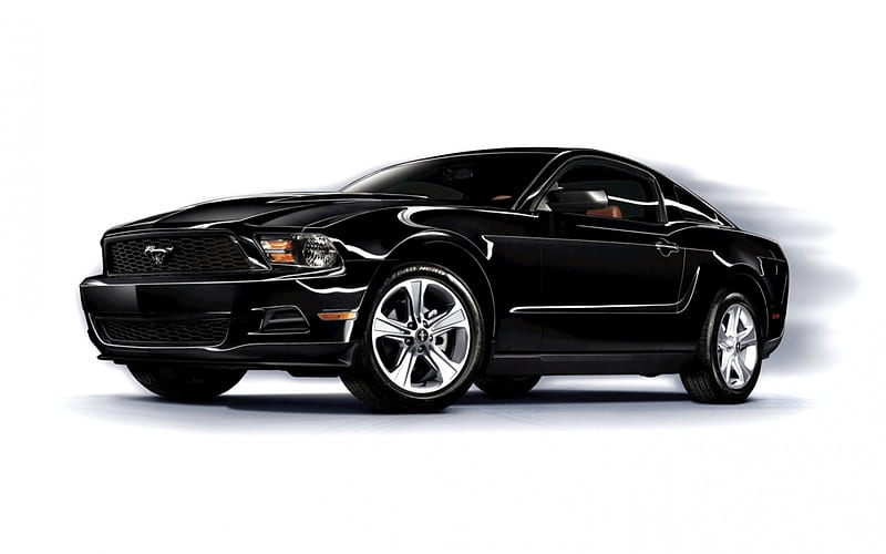 2011 Ford Mustang V-6, headlights, signals, stearing, mirrors, metal, mustang, sporty, ford, car, tires, wheel, rubber, fast, black, doors, carros, windows, HD wallpaper