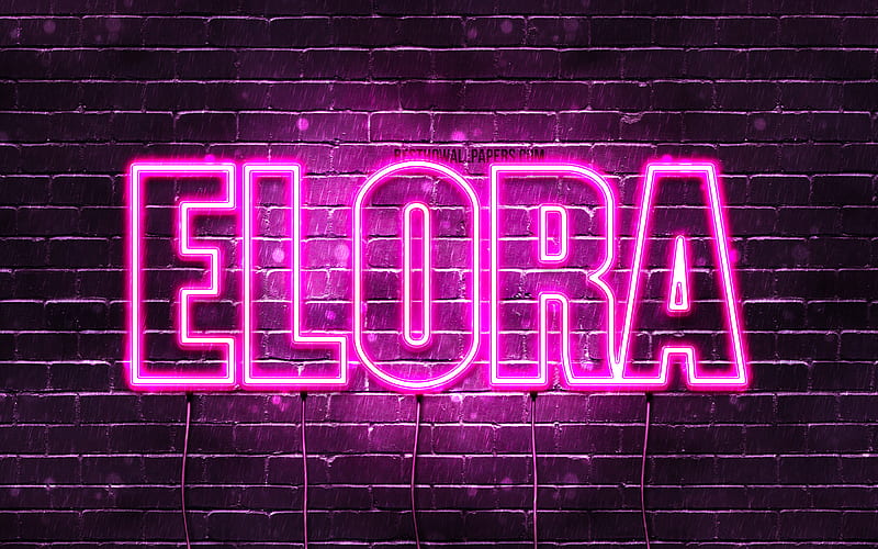 Elora with names, female names, Elora name, purple neon lights, Happy ...