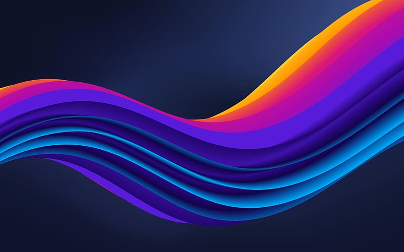 Colorful Ribbon Curve Abstract Art Design, HD wallpaper