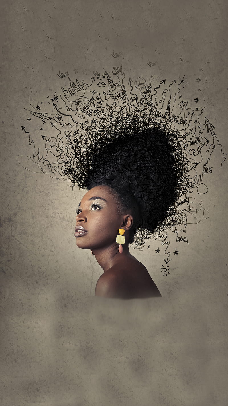 Beautiful Woman 2, Kiss, african american, afro, beautiful woman, black, gorgeous, hair, strong, HD phone wallpaper