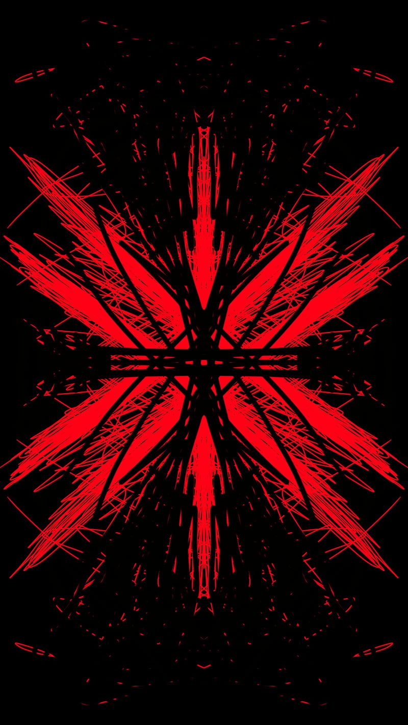 Snow Flake, abstract, aggressive, demonic, electronic, ironman, night, pubg, red and black, HD phone wallpaper