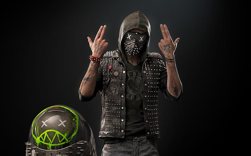 watch dogs 2, wrench, hoodie, mask, Games, HD wallpaper