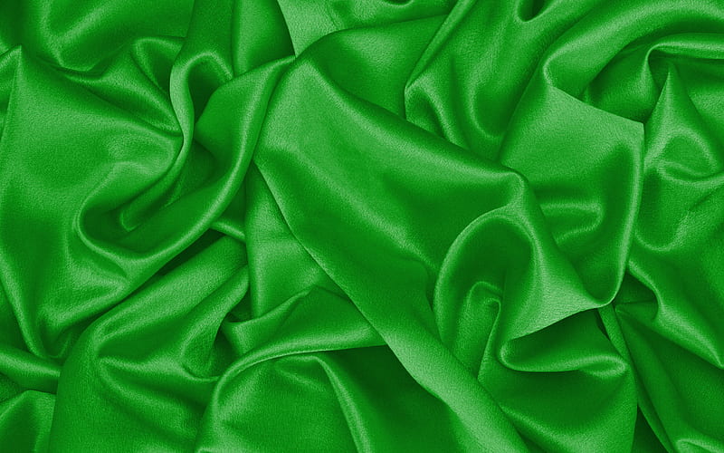 green silk texture, wavy fabric texture, silk, green fabric background, green satin, fabric textures, satin, silk textures, green fabric texture, HD wallpaper