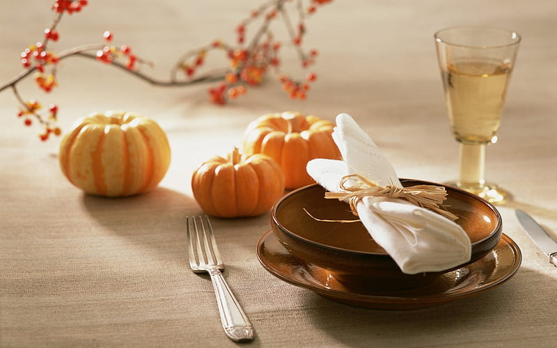 *** Autumn table decoration ***, table, autumn, decoration, pumpkin, HD wallpaper