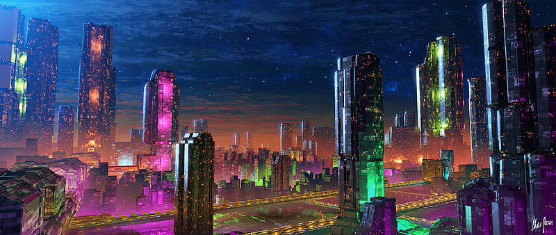 Cyberpunk City Skyscraper Sci-Fi HD 4K Wallpaper #8.1444
