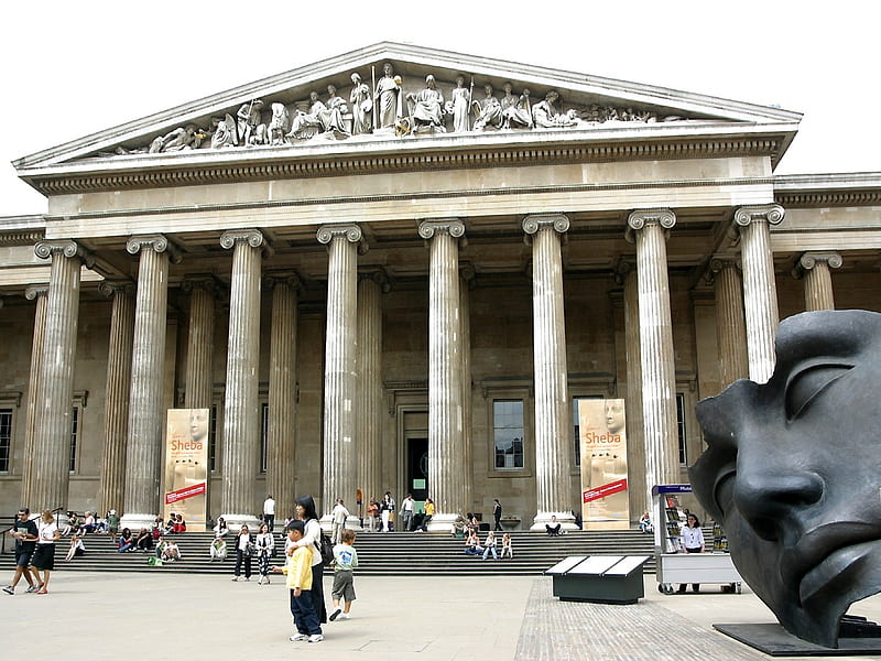 British Museum Front, arquitecture, museum, british, british museum, england, london, archeology, HD wallpaper