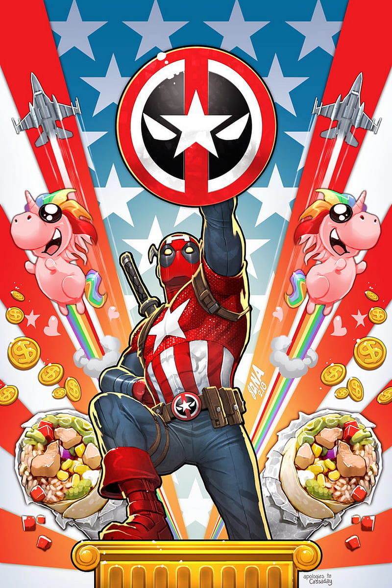 Captain Deadpool, deadpool unicorn, HD phone wallpaper