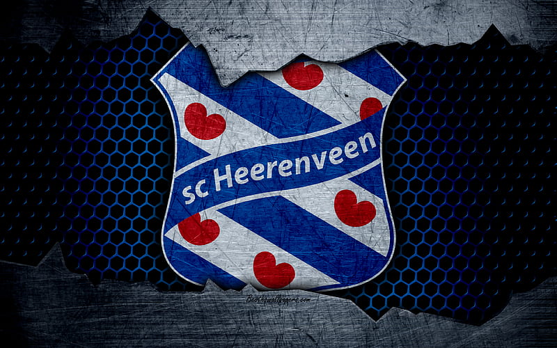 Heerenveen logo, Eredivisie, soccer, football club, Netherlands, SC Heerenveen, grunge, metal texture, Heerenveen FC, HD wallpaper