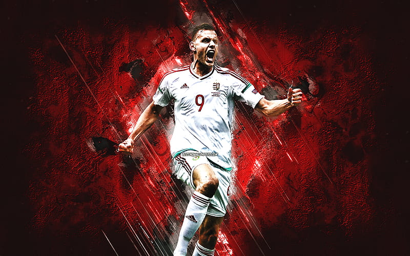 Adam Szalai, Hungary national football team, red stone background, Hungary, football, Hungarian soccer player, HD wallpaper