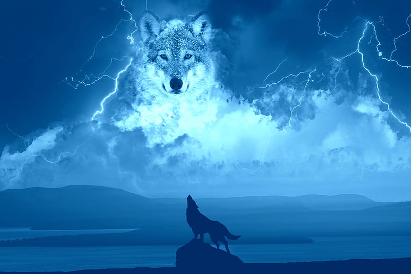 Spirit of the Wolf, spirit, nature, wolf, abstract, HD wallpaper