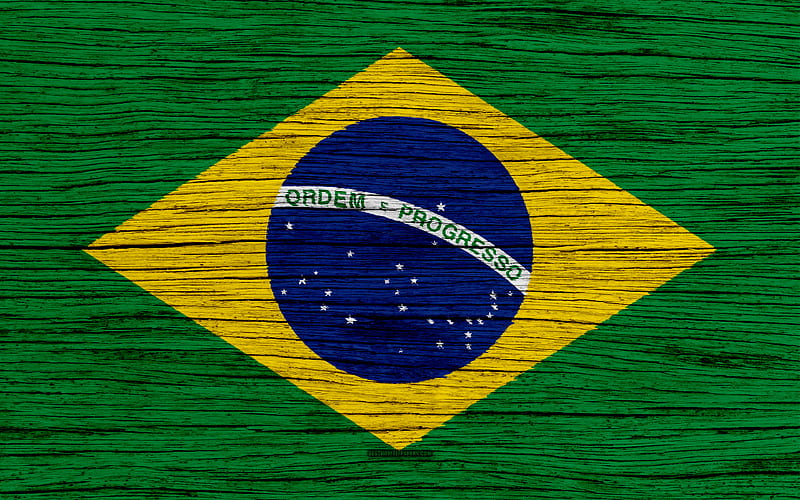 Flag of Brazil South America, wooden texture, Brazilian flag, national symbols, Brazil flag, art, Brazil, HD wallpaper