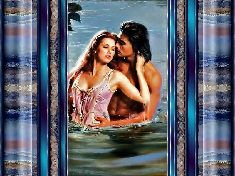 Lakota Renegade, sensual, model, romance, kiss, hug, embrance, love, book cover, couple, HD wallpaper