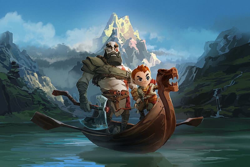 God Of War, Boat, Video Game, Kratos (God Of War), Atreus (God Of War), HD wallpaper
