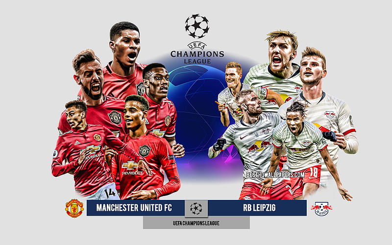 Manchester United FC vs RB Leipzig, Group C, UEFA Champions League, Preview, promotional materials, football players, Champions League, football match, Manchester City FC, RB Leipzig, HD wallpaper
