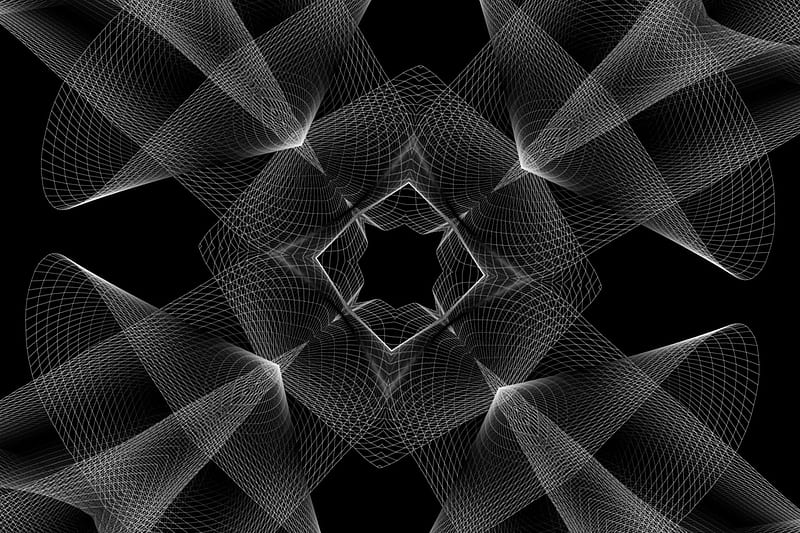 W/B fractals, fractal, Abstract, black, colors, white, HD wallpaper