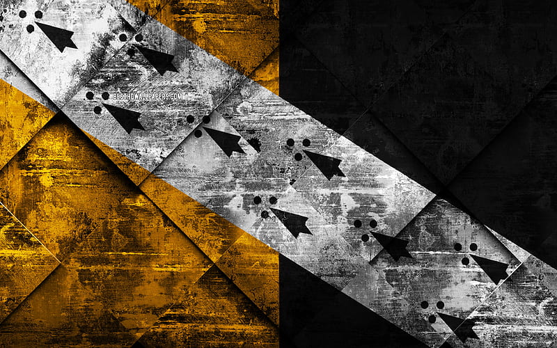 Flag of Norfolk grunge art, rhombus grunge texture, Counties of England, Norfolk flag, England, national symbols, Norfolk, United Kingdom, creative art, HD wallpaper