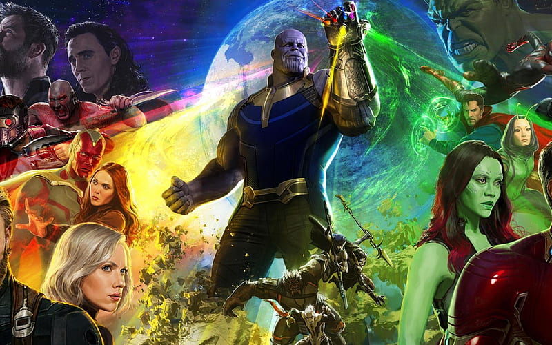 Avengers Infinity War, poster, 2018 movie, art, Avengers, HD wallpaper
