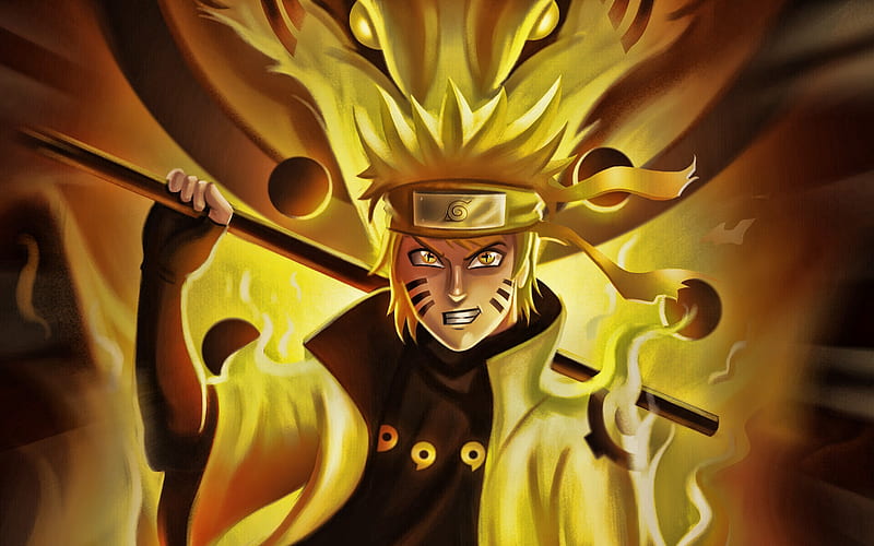 Kurama, Kyubi no Yoko, Naruto characters, portrait, samurai, Naruto, artwork, Naruto Uzumaki, HD wallpaper