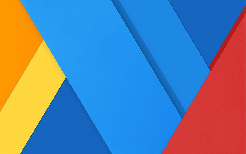 material design, blue and red, colorful triangles, geometric shapes, lollipop, triangles, creative, strips, geometry, blue backgrounds, HD wallpaper