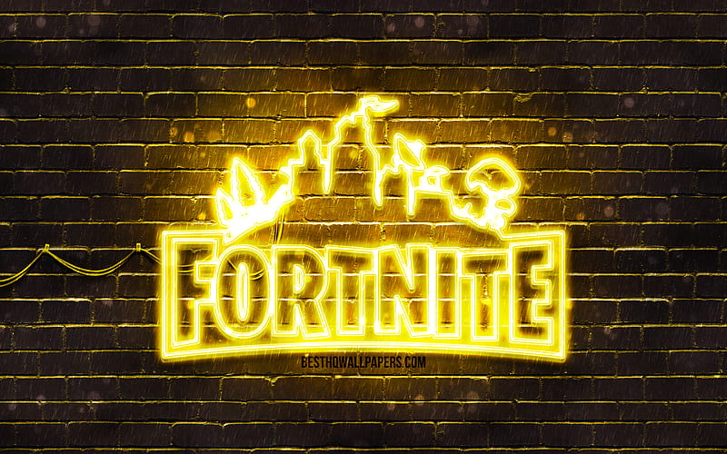 Fortnite yellow logo yellow brickwall, Fortnite logo, 2020 games, Fortnite neon logo, Fortnite, HD wallpaper