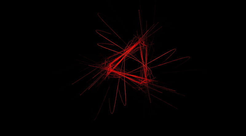 Red Triangle Ultra, Artistic, Abstract, Black, background, Digital, triangle, HD wallpaper
