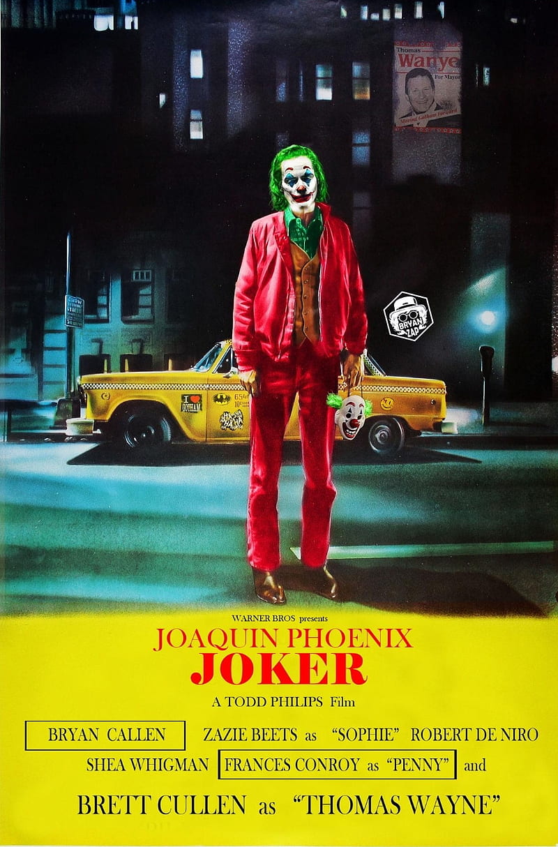 Joker taxi driver , comics, dc, movies, villain, HD phone wallpaper