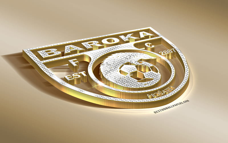 Baroka FC, South African Football Club, Golden Silver logo, Polokwane, Limpopo, South Africa, ABSA, Premier League, 3d golden emblem, creative 3d art, football, HD wallpaper