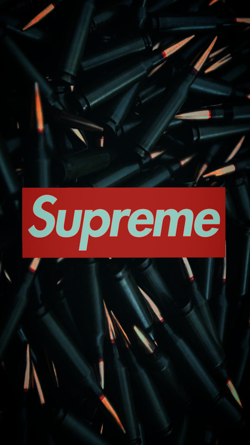 Supreme, bullet, bullets, cool, gun, guns, new, red, HD phone wallpaper