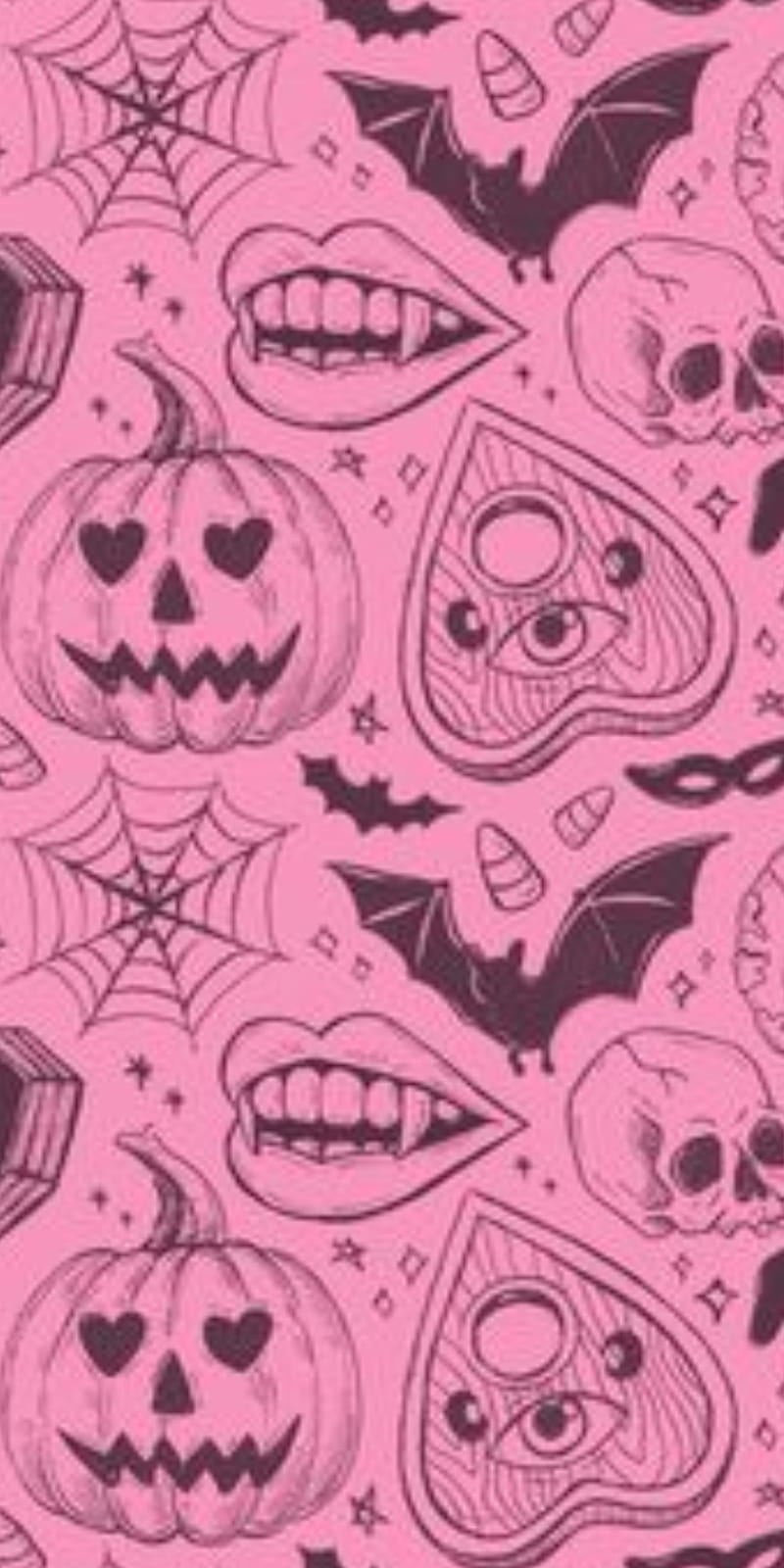 Pink spooks, bats, halloween, heart, jack, jack-o-lantern, mouth, pumpkin, teeth, vampire, HD phone wallpaper